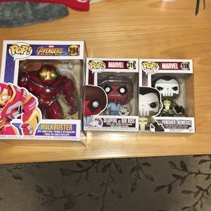 Hulkbuster, punisher, and Deadpool as Bob Ross pop